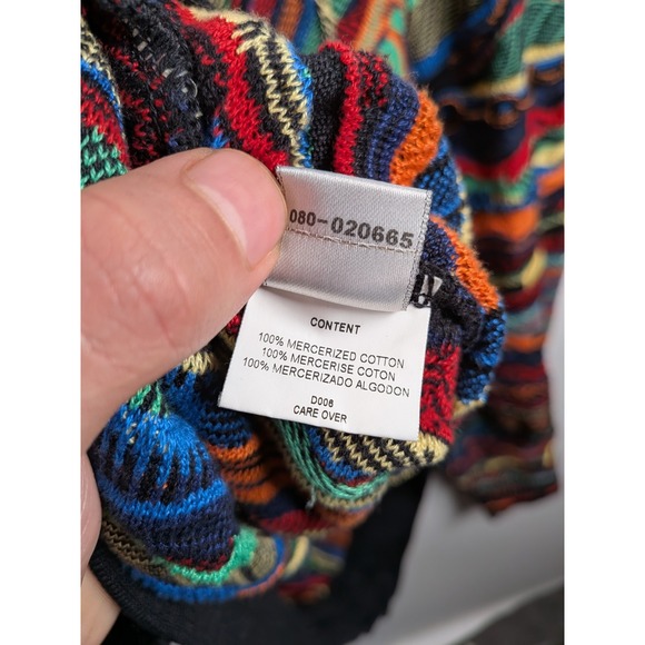 Coogi Sweater Mens XXL 2XL Light Multicolor 3D Knit Cotton Vintage 90s Australia - Picture 6 of 12